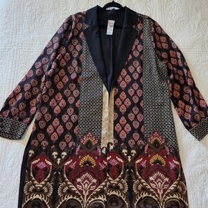 Chico’s Size 3 (XL 16/18) Mixed Print Long Blazer Jacket